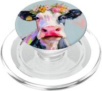 Cow Flower Crown Portrait Artwork Pet Gift PopSockets PopGrip for MagSafe