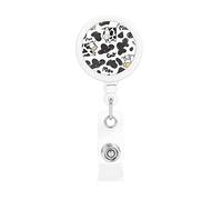 Cow Funny Milk Cow Retractable Badge Holder Reel Clip Id Card Holder forNurse Student Office Worker