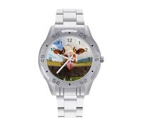 Cow Funny Tongue Men's Business Watch Fashion Stainless Steel Wristwatches Custom Easy Read Watches for Women
