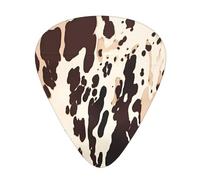 Cow Fur Print 12 Pcs Guitar Picks, 0.46mm/0.71mm/0.96mm Thickness, Guitar Plectrum With Storage Case For Acoustic-Electric Guitar Ukulele Bass