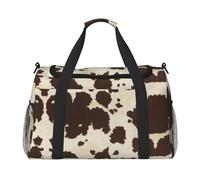 Cow Fur Print Print Weekender Bag,Gym Bag with,Carry On Luggage Overnight Weekend Bag, Holdall Handbag & Shoulder Bag for Travel Fitness