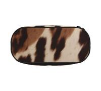 Cow Fur Print Printed Oxford Fabric Pencil Case with Spacious Design for School, Office, Travel - Multi-Use Stationery & Makeup Pouch