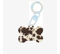 Cow Fur Print Printing Acrylic Dog Bone Ornament,Dog Tags Personalized Pet Ornament, Key Chain Bone Shaped Id Tags