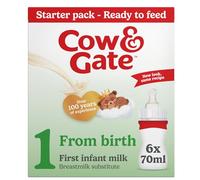 Cow & Gate 1 First Baby Milk Liquid Formula Starter Pack From Birth, 6x70ml | Ready to use baby milk formula liquid