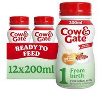 Cow & Gate 1 First Infant Baby Milk Liquid Formula from Birth, 12x200ml