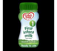 Cow & Gate 1 First Infant Baby Milk Liquid Formula from Birth, 6x200ml