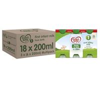 Cow & Gate 1 First Infant Baby Milk Ready to Use Liquid Formula, from Birth, 200 ml, (Pack of 18)