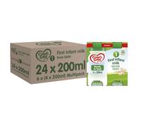 Cow & Gate 1 First Infant Baby Milk Ready to Use Liquid Formula, from Birth, 4x200ml (Pack of 6, Total 24 Bottles) (Packaging may vary)