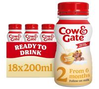 Cow & Gate 2 Follow On Baby Milk Liquid Formula, 6-12 Months, 18x200ml