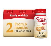 Cow & Gate 2 Follow On Baby Milk Liquid Formula, 6-12 Months, 6x200ml