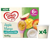 Cow & Gate Apple & Mango with Coconut Milk Baby Food Pot Multipack 6+ Months 4x95g