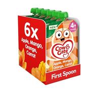 Cow & Gate Baby Food Pouches - Apple Mango Orange & Carrot - Baby Snacks for Weaning, Toddlers and Kids - Fruit Pouch Multipack - 4+ Months - 100g (Pack of 6)