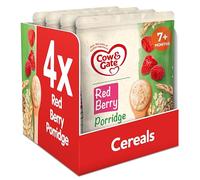 Cow & Gate Red Berry Wholegrain Porridge Baby Food Cereal, 7+ Months, 200g (Pack of 4)