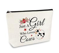 Cow Gift for for Girl Women Makeup Bag Cows Lover Gifts Cows Themed Cosmetic Bag Best Friend Friendship Gift Birthday Christmas Graduation Gifts for Daughter Sister Cow Owner Travel Toiletry Pouch