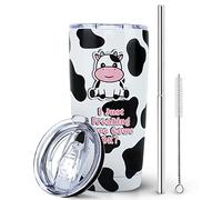 Cow Gifts, Cow Print Tumbler, Stainless Steel Insulated 20 Oz Cute Cow Tumblers with Lid and Straw, Coffee Travel Mug Cup, Unique Birthday Gifts for Women, Cow Lovers, Cow Stuff, Decor