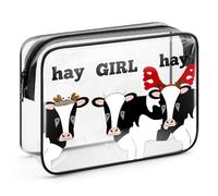 Cow Gifts Cow Themed Makeup Bag Cow Print Stuff Cosmetic Bag Cow Lover Gifts for Women Teen Girls Crazy Cow Lady Gift Cow Farmer Gift Christmas Birthday Gifts for Friends Sister Clear Toiletry Bag