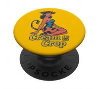 Cow Girl Pinup Retro Bovine Cheesecake Cream of the Crop PopSockets Adhesive PopGrip