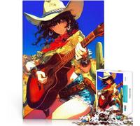 Cow Girl Plays Guitar1000 Piece teenager Puzzles Decompressing Intellectual Educational Toy Suitable for desktop decoration 38x26cm