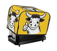 Cow Giving Thumbs Up Toaster Cover 2 Slice, Waterproof Bread Machine Covers with Pockets Universal Size Kitchen Small Appliance Cover with Handle, Dust and Fingerprint Protection