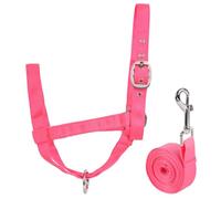Cow Halter Cattle Halters Adjustable Calf Halter with Leading Rope for Horse Donkey Goat Nylon Cattle Training Supplies Pink S