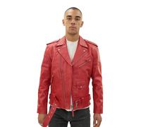 Cow-Hide Brando Jacket -Venice Infinity Leather Red XS