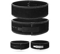 Cow Hide Leather Gym Weight Lifting Lever Buckle Powerlifting Belt Fitness Exercise Bodybuilding (Small, Black)