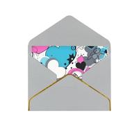 Cow Hide With Hearts Moo Love Luxury Pearl Paper Greeting Card With Gold Border, Blank Inside, With Envelope - Birthday, Wedding, Christmas, Valentine
