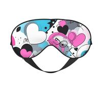 Cow Hide with Hearts Moo Love Sleep Mask for Women & Men - Double-Sided Eye Mask with Adjustable Strap, Soft Silky Feel, Light-Blocking & Breathable for Travel, Nap, Shift Work, Yoga