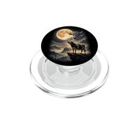 Cow Howling at the Moon Retro 90s Wildlife Meme farmers PopSockets PopGrip for MagSafe