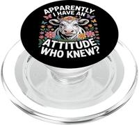 Cow Humor Apparently I Have An Attitude Herd Life PopSockets PopGrip for MagSafe