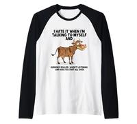 Cow I Hate IT When I’M Talking to Myself Sarcastic Raglan Baseball Tee