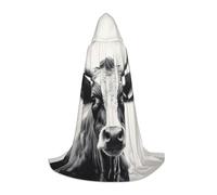 Cow in Black and White Hooded cape, fit for role-playing, stage costumes, winter activities, and casual wear