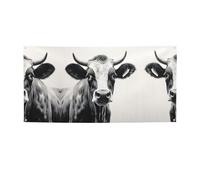 Cow In Black And White Print Banner Party Backdrops For New Year Graduation Wedding Birthday Party Decor