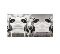 Cow In Black And White Print Banner Party Backdrops For New Year Graduation Wedding Birthday Party Decor