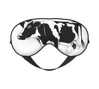 Cow in Black and White Print Sleep Mask Silk Eye Cover Soft Satin Blindfold Elastic Strap Night Eyeshade Travel Nap for Women Men