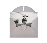 Cow in Black Print Blank Cards and Envelopes 5" x 6" for Wedding Birthday Invitations and All Occasions