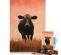 Cow in Pastel Field Puzzles for Adults 1000 Piece Cognitive Boost, Fade Resist, Family Bond, Birthday Present (38x26cm)