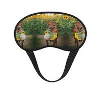 Cow in Sunflowers Polyester Sleep Mask,Light Blocking Sleep Eye Mask,Night Sleeping Mask, Eye Blinder