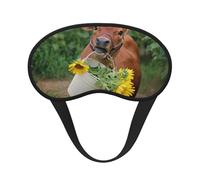 Cow in Sunflowers Print Adjustable Eye Cover for Sleeping, Comfortable, Pressure-Free and Breathable Sleeping Masks