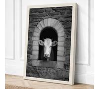 Cow in the Archway Minimalist Canvas Wall Art Print 30x20 Inch
