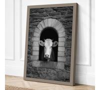 Cow in the Archway Minimalist Canvas Wall Art Print 36x24 Inch