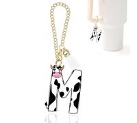 Cow Initial Charm for Stanley Cup,Mini Keychain Letter Stanley Tumbler Accessories for Purse Backpack,Cute Cow Gifts for Women Her Mom Sister Friend Birthday