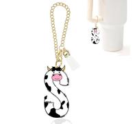 Cow Initial Charm for Stanley Cup,Mini Keychain Letter Stanley Tumbler Accessories for Purse Backpack,Cute Cow Gifts for Women Her Mom Sister Friend Birthday