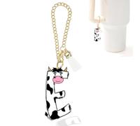 Cow Initial Charm for Stanley Cup,Mini Keychain Letter Stanley Tumbler Accessories for Purse Backpack,Cute Cow Gifts for Women Her Mom Sister Friend Birthday