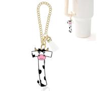Cow Initial Charm for Stanley Cup,Mini Keychain Letter Stanley Tumbler Accessories for Purse Backpack,Cute Cow Gifts for Women Her Mom Sister Friend Birthday
