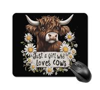 Cow Just A Girl Who Loves Cows Mouse Pad Square Mouse Mat Cute Mousepad