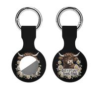 Cow Just A Girl Who Loves Cows Protective Case Compatible for Airtag Silicone Tracker Holder Tracker Cover with Key Ring 1PCS