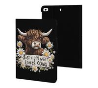 Cow Just A Girl Who Loves Cows Tablet Case Compatible with ipad Mini 1/2/3/4/5 (7.9in) Protective Case Cover Tablet Stand Cover