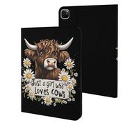 Cow Just A Girl Who Loves Cows Tablet Case Compatible with IPAD Pro 20/21/22(11in) Protective Case Cover Tablet Stand Cover