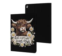 Cow Just A Girl Who Loves Cows Tablet Case Compatible with ipad Pro/2016 ipad Pro (9.7in) Protective Case Cover Tablet Stand Cover